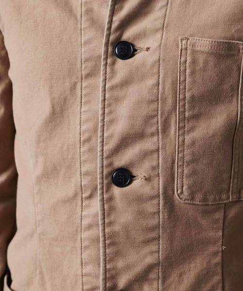 Magine（マージン）の「SULFUR STRETCH BACKSATIN WORK COAT：サルファーストレッチ バックサテン ワークコート（ステンカラーコート・メンズ・ブラック/ベージュ/オリーブ・44/46/48）」の21枚目の写真