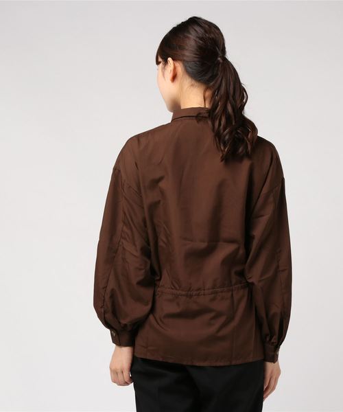 STYLEBLOCK（スタイルブロック）の「オープンカラー開襟サファリシャツブラウス（シャツ/ブラウス・レディース・ブラック/ブラウン/カーキ/キャメル/バーガンディー・M）」の6枚目の写真