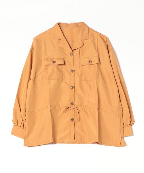 STYLEBLOCK（スタイルブロック）の「オープンカラー開襟サファリシャツブラウス（シャツ/ブラウス・レディース・ブラック/ブラウン/カーキ/キャメル/バーガンディー・M）」の12枚目の写真