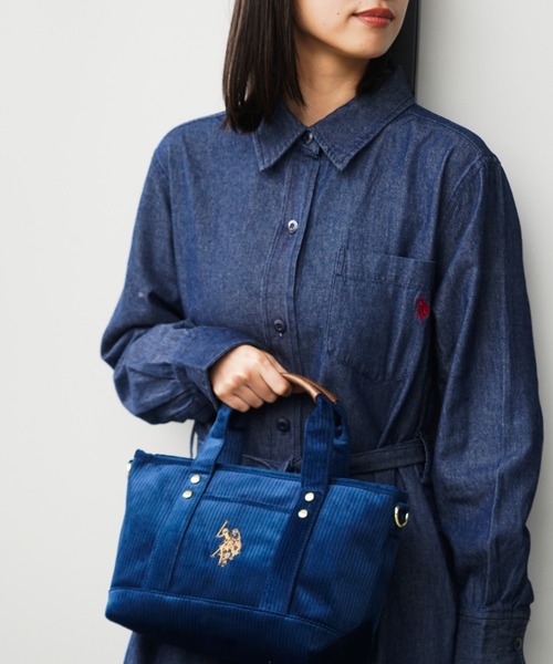U.S. POLO ASSN.(ユーエスポロアッスン)の「【U.S. POLO ASSN.】 ユーエスポロアッスン コーデュロイ トートバッグ USPA-2729(トートバッグ・レディース・ホワイト/ブラック/ネイビー/グレー/ピンク/クリアブラウン/ライトグレー/レッド/モカ/ブラック系/ホワイト系/ネイビー系/グレー系・FREE)」の12枚目の写真