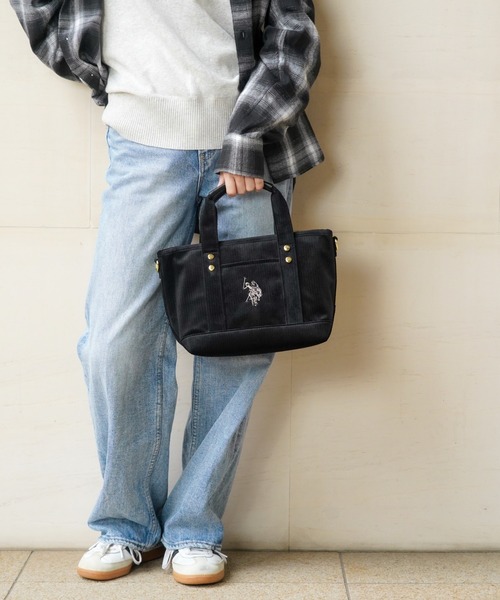 U.S. POLO ASSN.(ユーエスポロアッスン)の「【U.S. POLO ASSN.】 ユーエスポロアッスン コーデュロイ トートバッグ USPA-2729(トートバッグ・レディース・ホワイト/ブラック/ネイビー/グレー/ピンク/クリアブラウン/ライトグレー/レッド/モカ/ブラック系/ホワイト系/ネイビー系/グレー系・FREE)」の21枚目の写真