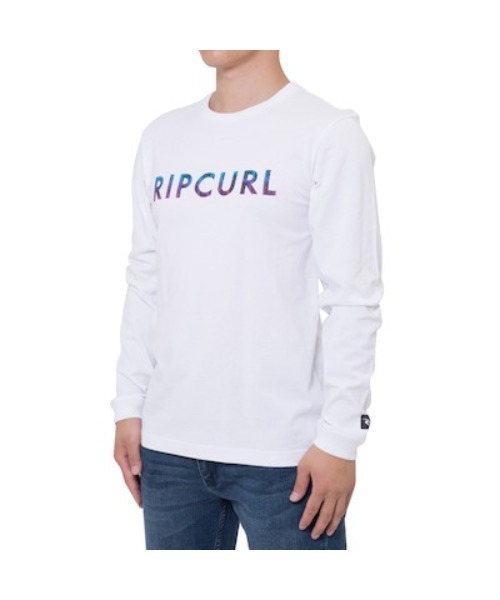 rip curl（リップカール）の「【RIP CURL/リップカール】ロゴプリントロングTシャツ / ユニセックス（Tシャツ/カットソー・メンズ・ブラック/ピンク/ホワイト×ブルー・MEDIUM/LARGE/X-LARGE）」の4枚目の写真
