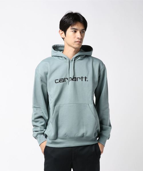 Carhartt WIP（カーハートダブリューアイピー）の「HOODED CARHARTT SWEATSHIRT（パーカー・メンズ・ブラウン/ダークグリーン/ブラック/ホワイト/ピンク/ブルー/グレイッシュブルー/グリーン系カモフラージュ/オレンジ・SMALL/MEDIUM/LARGE/X-LARGE/XX-LARGE/X-SMALL）」の7枚目の写真