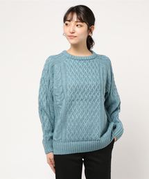 AMERICAN HOLIC | クルーネックラグランケーブルニットプルオーバー(ニット/セーター)