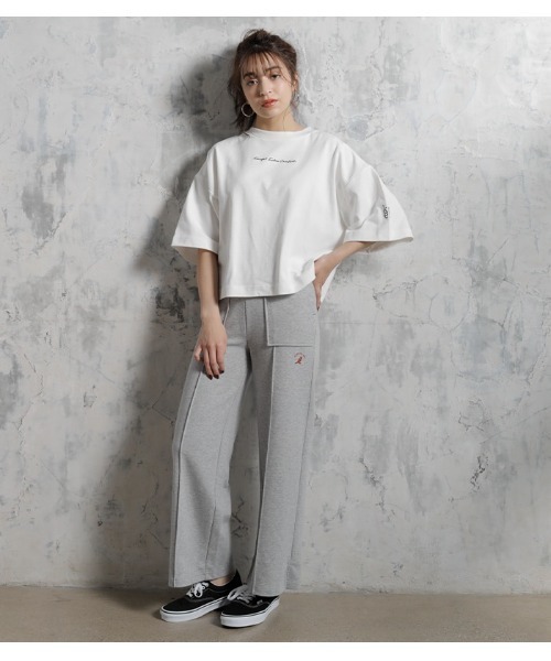 KANGOL(カンゴール)の「【KANGOL EXTRA COMFORT(カンゴール エクストラ コンフォート)】ワイドスウェットパンツ(パンツ)」|杢グレー