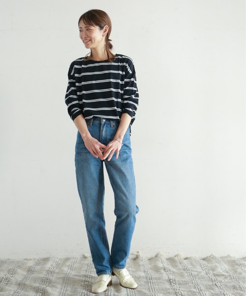NOMBRE IMPAIR（ノンブルアンペール）の「ダブルラインボーダー バックスリットカットソー（Tシャツ/カットソー・レディース・ホワイト/ブラック/レッド系その他・FREE）」の8枚目の写真
