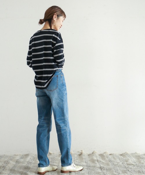 NOMBRE IMPAIR（ノンブルアンペール）の「ダブルラインボーダー バックスリットカットソー（Tシャツ/カットソー・レディース・ホワイト/ブラック/レッド系その他・FREE）」の10枚目の写真