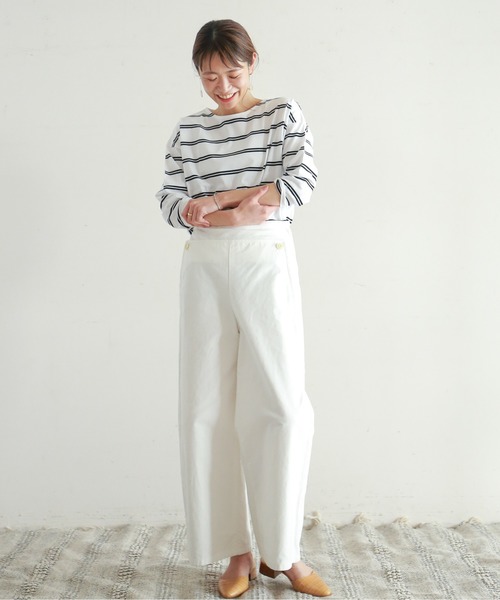 NOMBRE IMPAIR（ノンブルアンペール）の「ダブルラインボーダー バックスリットカットソー（Tシャツ/カットソー・レディース・ホワイト/ブラック/レッド系その他・FREE）」の7枚目の写真