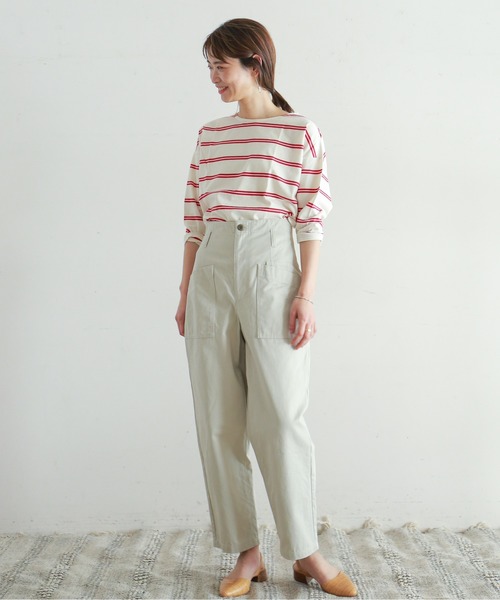 NOMBRE IMPAIR（ノンブルアンペール）の「ダブルラインボーダー バックスリットカットソー（Tシャツ/カットソー・レディース・ホワイト/ブラック/レッド系その他・FREE）」の14枚目の写真