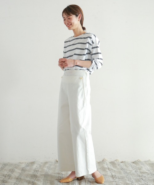 NOMBRE IMPAIR（ノンブルアンペール）の「ダブルラインボーダー バックスリットカットソー（Tシャツ/カットソー・レディース・ホワイト/ブラック/レッド系その他・FREE）」の17枚目の写真