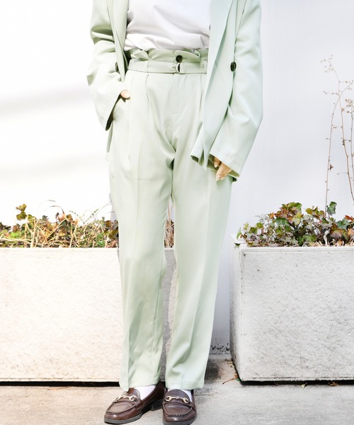 PairPair（ペアペア）の「ベルト付テーパードパンツ(セットアップ)（その他パンツ・レディース・ライトグリーン/アイボリー/モカ・FREE）」の4枚目の写真