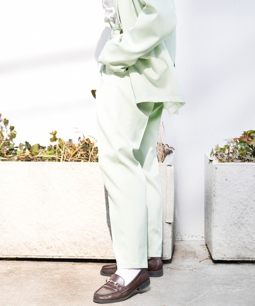 PairPair（ペアペア）の「ベルト付テーパードパンツ(セットアップ)（その他パンツ・レディース・ライトグリーン/アイボリー/モカ・FREE）」の5枚目の写真