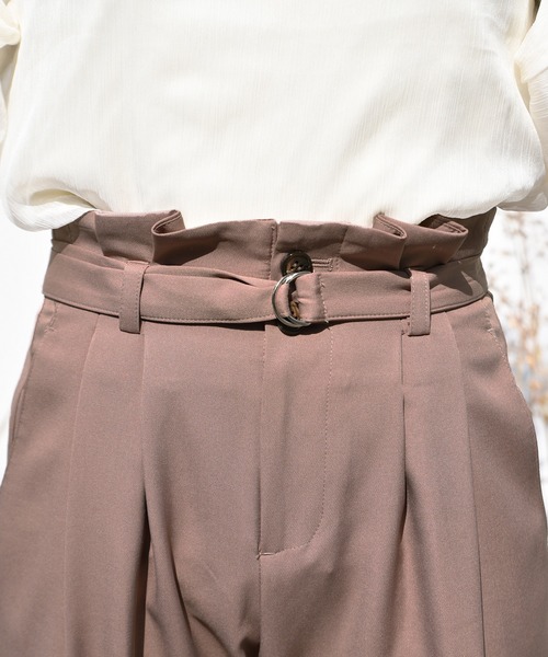 PairPair（ペアペア）の「ベルト付テーパードパンツ(セットアップ)（その他パンツ・レディース・ライトグリーン/アイボリー/モカ・FREE）」の7枚目の写真