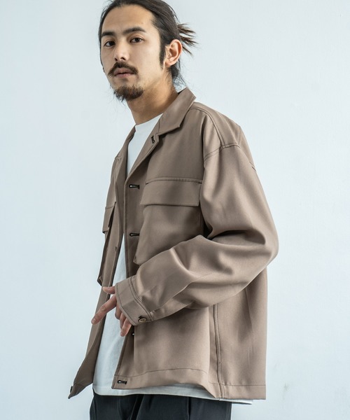 Rocky Monroe(ロッキーモンロー)の「CPO開襟シャツ カバーオール ワークシャツジャケット(シャツ/ブラウス・メンズ・ブラック/ベージュ/カーキ/ホワイト系その他/ブラウン系その他/ベージュ系その他/ブラウン系その他2・LL/M/L)」の5枚目の写真