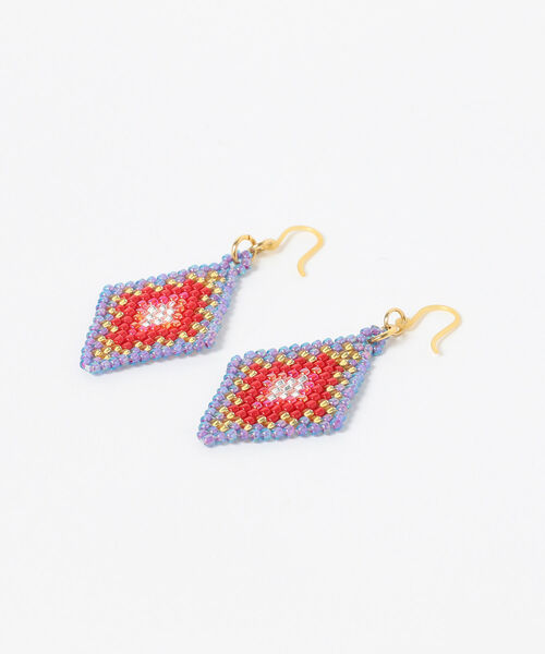 Ray BEAMS(レイビームス)の「MATSUNO GLASS BEADS / トレジャー ピアス(ピアス(両耳用)・レディース・ロイヤルブルー/レッド/ブラック/ホワイト・ONE SIZE)」の8枚目の写真