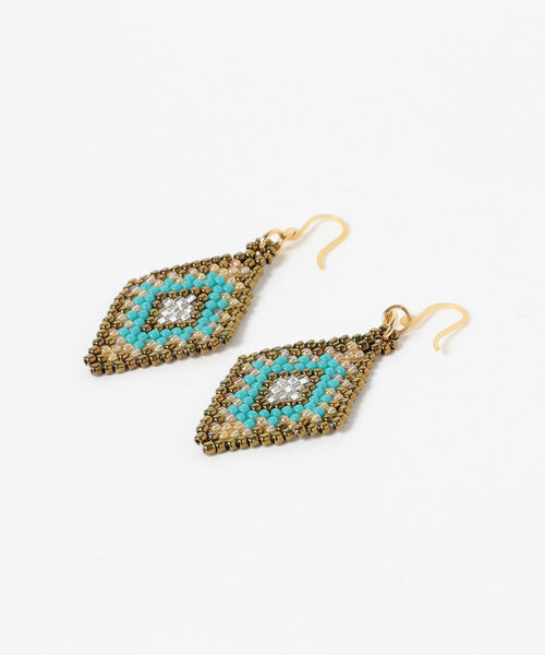 Ray BEAMS(レイビームス)の「MATSUNO GLASS BEADS / トレジャー ピアス(ピアス(両耳用)・レディース・ロイヤルブルー/レッド/ブラック/ホワイト・ONE SIZE)」の6枚目の写真