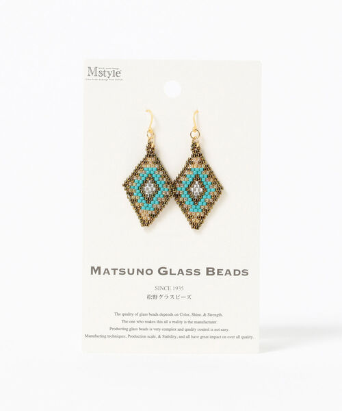Ray BEAMS(レイビームス)の「MATSUNO GLASS BEADS / トレジャー ピアス(ピアス(両耳用)・レディース・ロイヤルブルー/レッド/ブラック/ホワイト・ONE SIZE)」の5枚目の写真