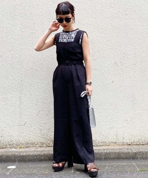 PAGEBOY（ページボーイ）の「サファリサロぺ（サロペット/オーバーオール・レディース・ブラック/カーキ・FREE）」の8枚目の写真