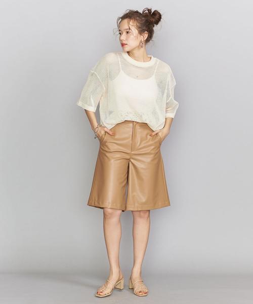 NEWDOSE(ニュードーズ)の「<NEWDOSE>メッシュTシャツ(Tシャツ/カットソー・レディース・ブラック/オフホワイト・FREE)」の2枚目の写真