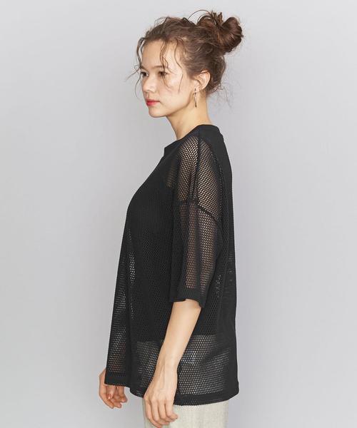 NEWDOSE(ニュードーズ)の「<NEWDOSE>メッシュTシャツ(Tシャツ/カットソー・レディース・ブラック/オフホワイト・FREE)」の3枚目の写真