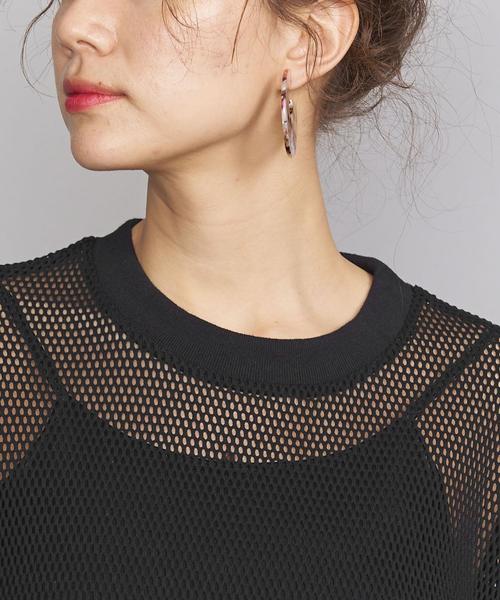 NEWDOSE(ニュードーズ)の「<NEWDOSE>メッシュTシャツ(Tシャツ/カットソー・レディース・ブラック/オフホワイト・FREE)」の7枚目の写真