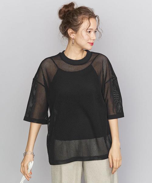 NEWDOSE(ニュードーズ)の「<NEWDOSE>メッシュTシャツ(Tシャツ/カットソー・レディース・ブラック/オフホワイト・FREE)」の16枚目の写真