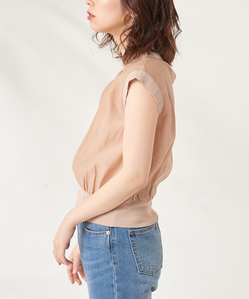 natural couture(ナチュラルクチュール)の「ほんのりシアーエアリープルオーバー(シャツ/ブラウス・レディース・ブラック/サックスブルー/オレンジ/アイボリー・FREE)」の6枚目の写真