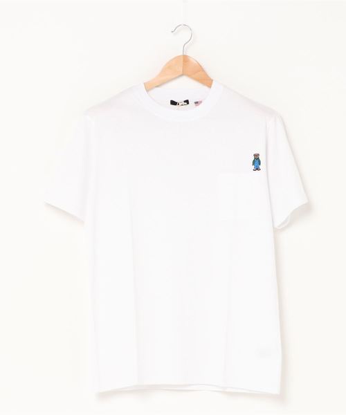 ARCADE(アーケード)の「コットンUSA 米綿 胸ポケベアーワンポイントミニ刺繍 ワイドシルエット Tシャツ(Tシャツ/カットソー・メンズ・ブラウン系その他/ブラック系その他2/ブルー系その他/ホワイト系その他/ホワイト系その他2/ブルー系その他2・M/L/LL)」の2枚目の写真