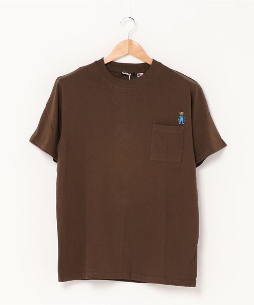 ARCADE(アーケード)の「コットンUSA 米綿 胸ポケベアーワンポイントミニ刺繍 ワイドシルエット Tシャツ(Tシャツ/カットソー・メンズ・ブラウン系その他/ブラック系その他2/ブルー系その他/ホワイト系その他/ホワイト系その他2/ブルー系その他2・M/L/LL)」の9枚目の写真