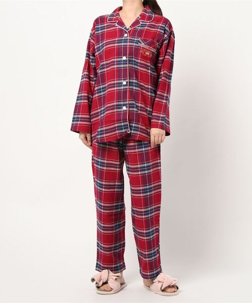 着心地も肌触りも心地よい起毛ビエラのシャツパジャマ 綿100 ルームウェア パジャマ Cecilene セシレーヌ のファッション通販 Zozotown