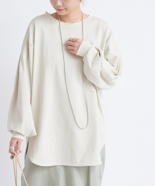 DouDou(ドゥドゥ)の「袖タックボリュームT(Tシャツ/カットソー・レディース・チャコールグレー/ブラウン/アイボリー・FREE)」の10枚目の写真