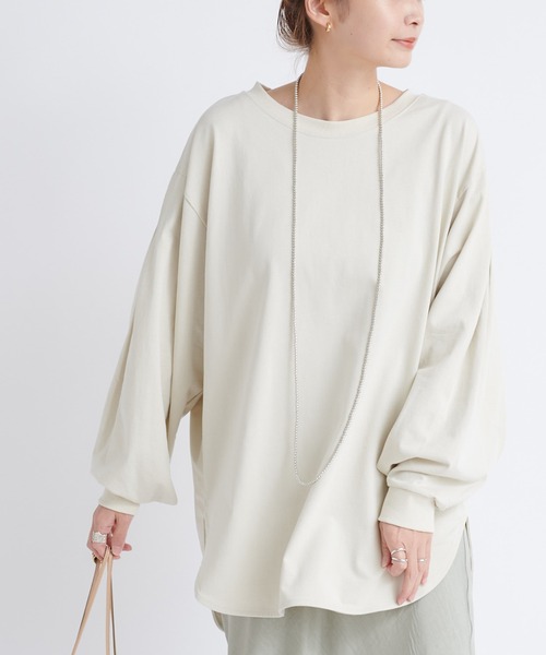 DouDou(ドゥドゥ)の「袖タックボリュームT(Tシャツ/カットソー・レディース・チャコールグレー/ブラウン/アイボリー・FREE)」の11枚目の写真