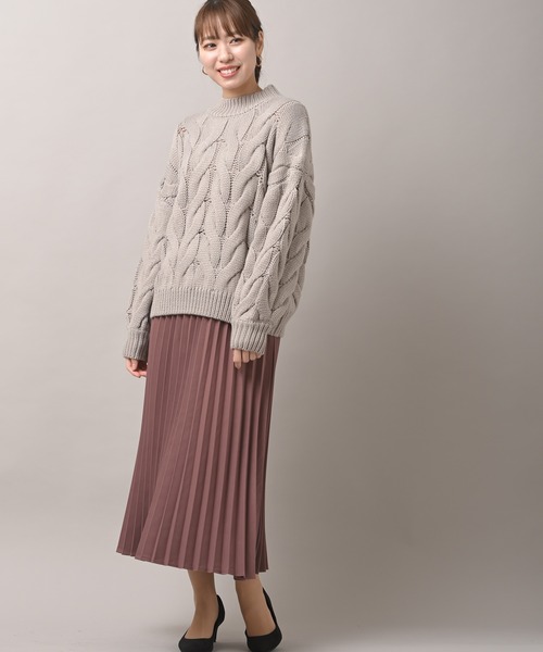 rps（アールピーエス）の「太ケーブルモックネックニットプルオーバー（ニット/セーター・レディース・ブルー/アイボリー/モカ/グレイッシュベージュ/グレイッシュブルー/ミント・M）」の11枚目の写真