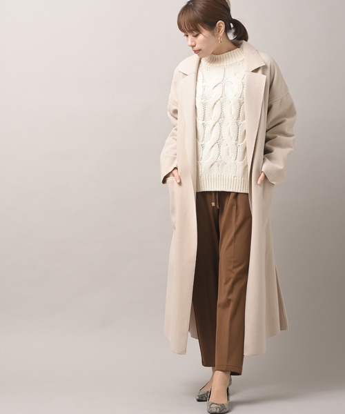 rps（アールピーエス）の「太ケーブルモックネックニットプルオーバー（ニット/セーター・レディース・ブルー/アイボリー/モカ/グレイッシュベージュ/グレイッシュブルー/ミント・M）」の15枚目の写真