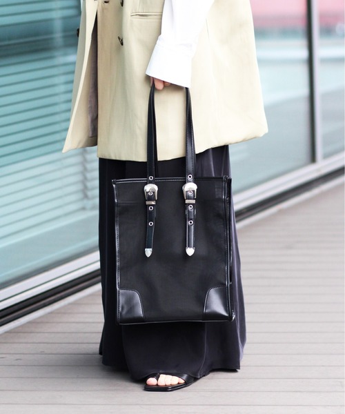 Ray BEAMS（レイビームス）の「CONTROL FREAK × Ray BEAMS / 別注 シアー ウエスタン トートバッグ（トートバッグ・レディース・ブラック/グリーン・ONE SIZE）」の6枚目の写真