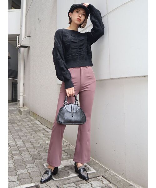 EMODA(エモダ)の「ワイドドレープニット(ニット/セーター・レディース・ブラック/パープル/ホワイト・FREE)」の7枚目の写真