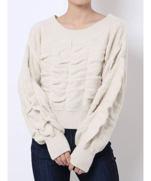 EMODA(エモダ)の「ワイドドレープニット(ニット/セーター・レディース・ブラック/パープル/ホワイト・FREE)」の11枚目の写真