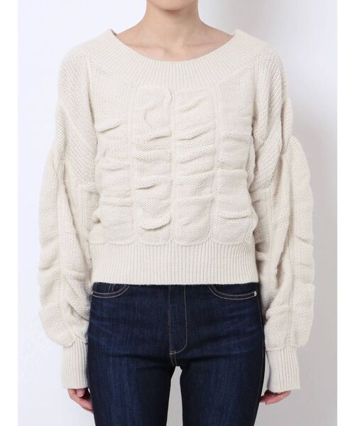 EMODA(エモダ)の「ワイドドレープニット(ニット/セーター・レディース・ブラック/パープル/ホワイト・FREE)」の12枚目の写真