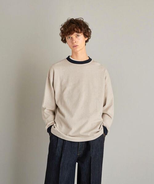 Steven Alan（スティーブンアラン）の「＜Steven Alan＞ SLOW TWST RINGER LONG SLEEVE TEE/カットソー（Tシャツ/カットソー・メンズ・ダークグレー/ブラック/ホワイト/ベージュ・L/XL/S/M）」の4枚目の写真