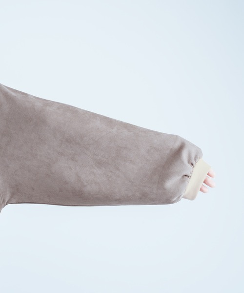 epnok（エプノック）の「スウェードフリーススウェット（スウェット・メンズ・グレイッシュベージュ/オレンジ・MEDIUM/LARGE）」の14枚目の写真