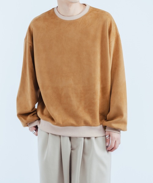 epnok（エプノック）の「スウェードフリーススウェット（スウェット・メンズ・グレイッシュベージュ/オレンジ・MEDIUM/LARGE）」の17枚目の写真