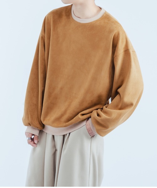 epnok（エプノック）の「スウェードフリーススウェット（スウェット・メンズ・グレイッシュベージュ/オレンジ・MEDIUM/LARGE）」の18枚目の写真