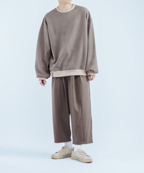 epnok（エプノック）の「スウェードフリーススウェット（スウェット・メンズ・グレイッシュベージュ/オレンジ・MEDIUM/LARGE）」の9枚目の写真