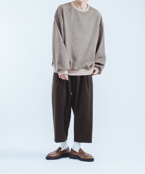 epnok（エプノック）の「スウェードフリーススウェット（スウェット・メンズ・グレイッシュベージュ/オレンジ・MEDIUM/LARGE）」の7枚目の写真