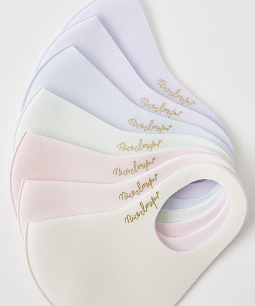 one after another NICE CLAUP（ワンアフターアナザーナイスクラップ）の「美白マスク【ゴールドロゴ】（その他小物・レディース・サックスブルー/ピンク/アイボリー/ベビーピンク/ミント・SMALL/MEDIUM）」の6枚目の写真