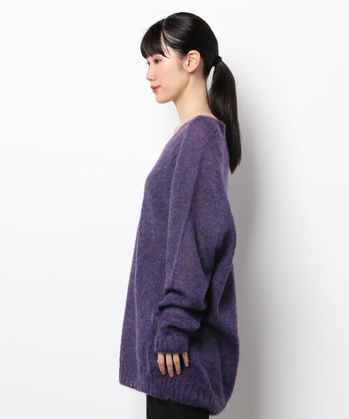 Q（キュー）の「ホールガーメント モヘヤニット（ニット/セーター・レディース・パープル/ダークブラウン/エメラルド/オリーブ・MEDIUM）」の5枚目の写真