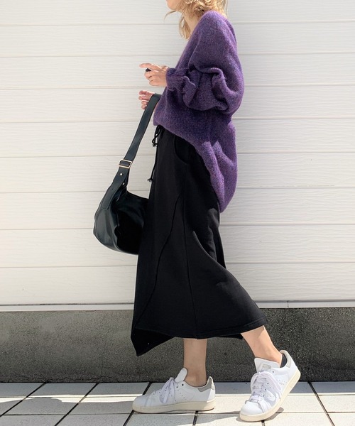 Q（キュー）の「ホールガーメント モヘヤニット（ニット/セーター・レディース・パープル/ダークブラウン/エメラルド/オリーブ・MEDIUM）」の9枚目の写真