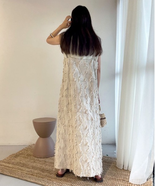 Bab（バブ）の「シャギージャガードキャミワンピース（ワンピース・レディース・ブラック/アイボリー/ライトグレー・38）」の22枚目の写真