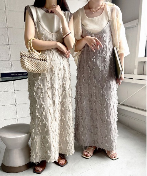 Bab（バブ）の「シャギージャガードキャミワンピース（ワンピース・レディース・ブラック/アイボリー/ライトグレー・38）」の19枚目の写真