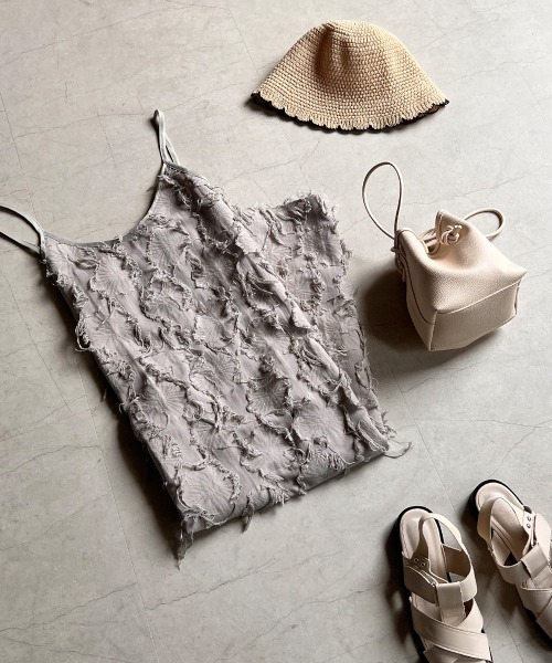 Bab（バブ）の「シャギージャガードキャミワンピース（ワンピース・レディース・ブラック/アイボリー/ライトグレー・38）」の11枚目の写真